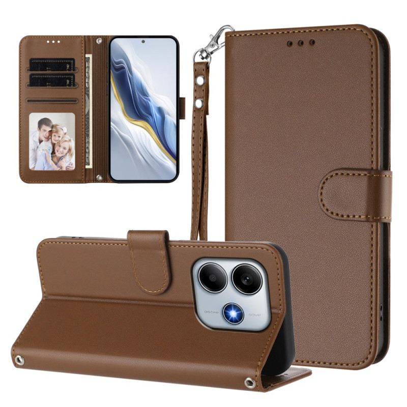 Lederhüllen Xiaomi Redmi Note 14 5g Schlicht Mit Trageband