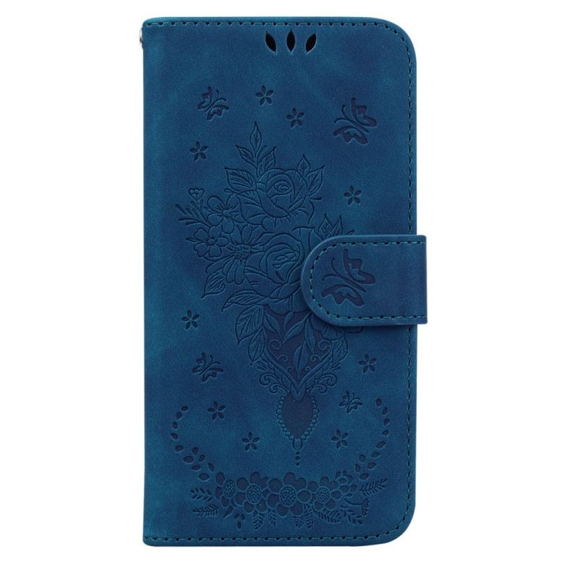 Lederhüllen Xiaomi Redmi Note 14 5g Schmetterlings- Und Blumenmuster