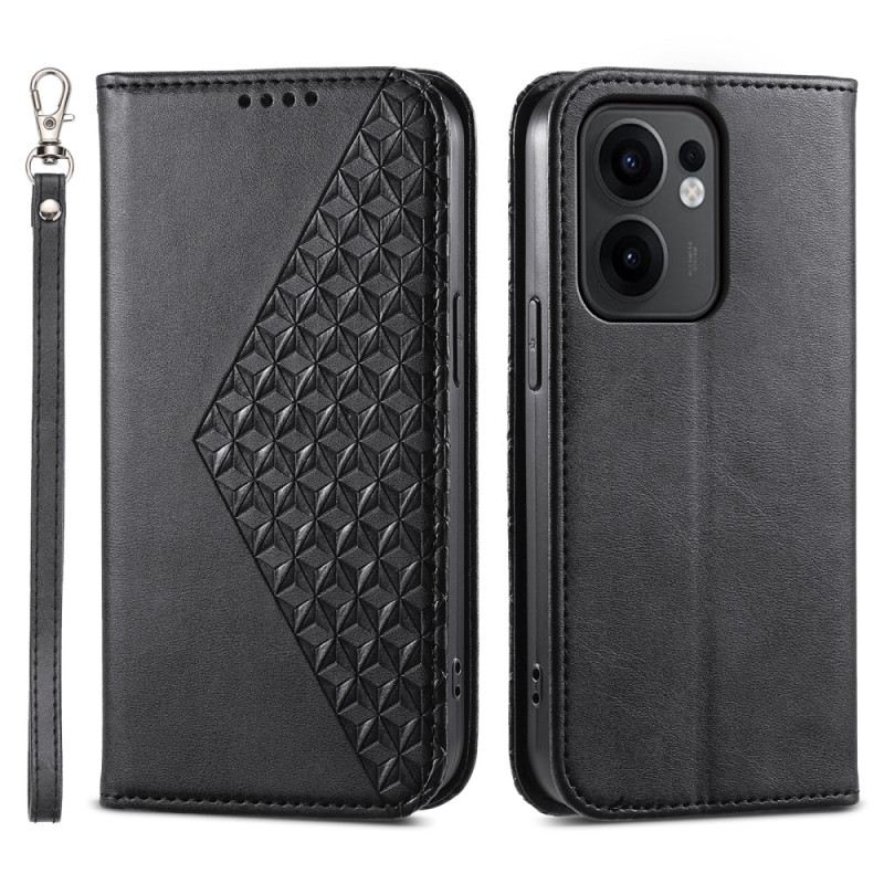Flip Case Für Oppo Reno 13f 4g / 5g / 13 Fs 5g Rauten Und Riemen