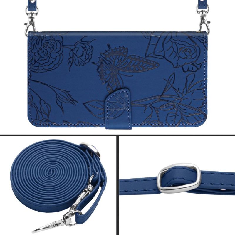 Lederhüllen Für Oppo Reno 13f 4g / 5g / 13 Fs 5g Schultertasche Mit Schmetterlingsmuster