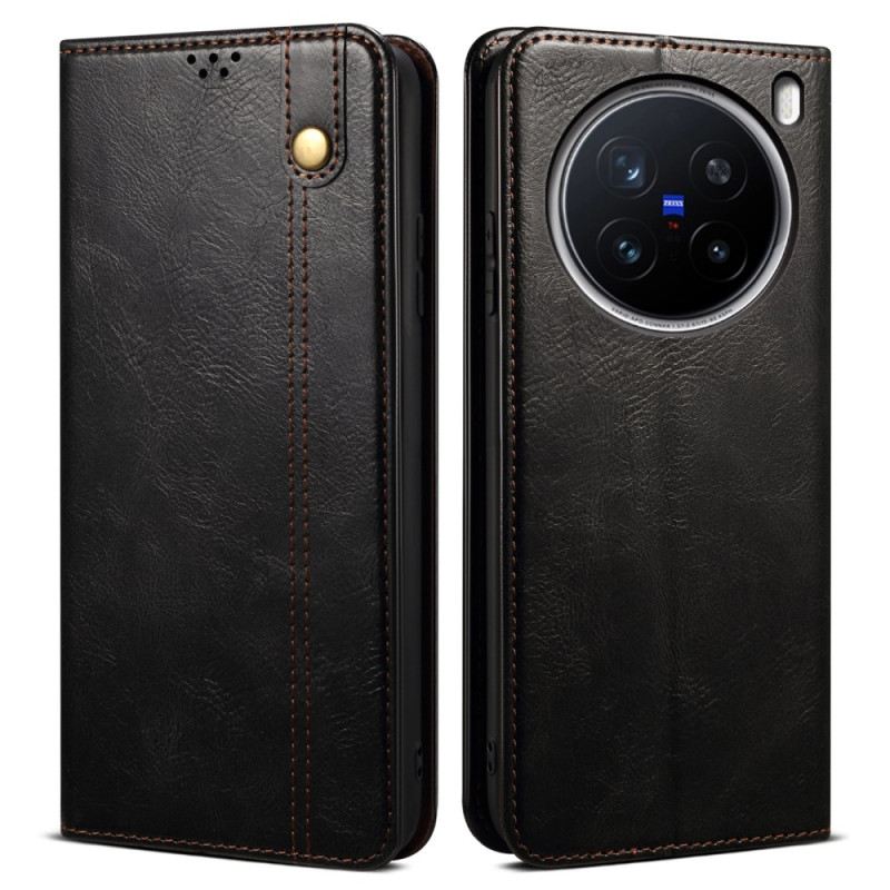 Flip Case Vivo X200 Pro Handyhülle Gewachstes Kunstleder