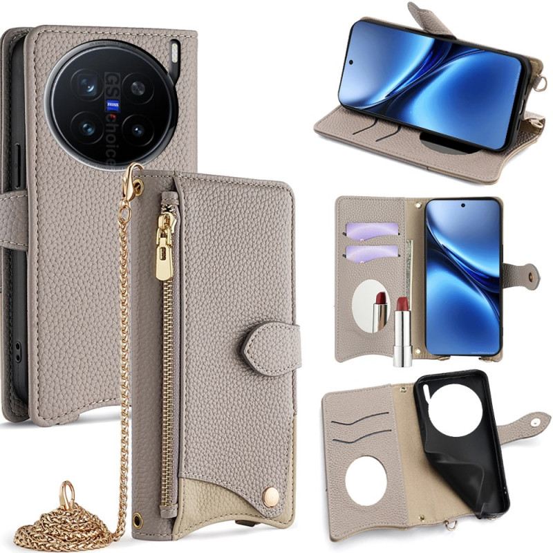 Lederhüllen Für Vivo X200 Pro Spiegel Und Schulterriemen