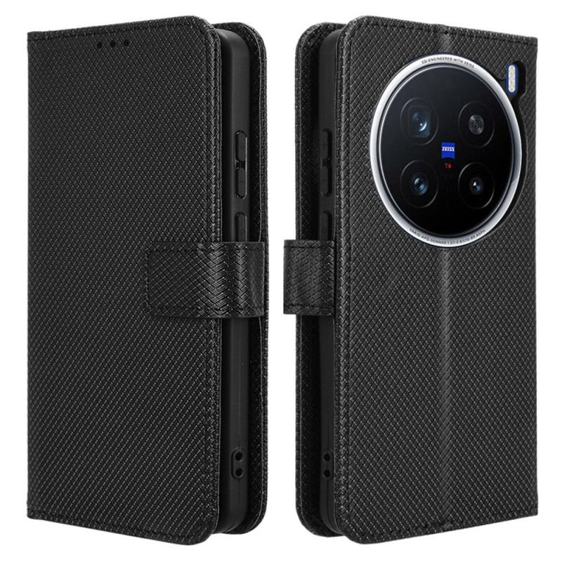 Lederhüllen Vivo X200 Pro Handyhülle Diamantstruktur