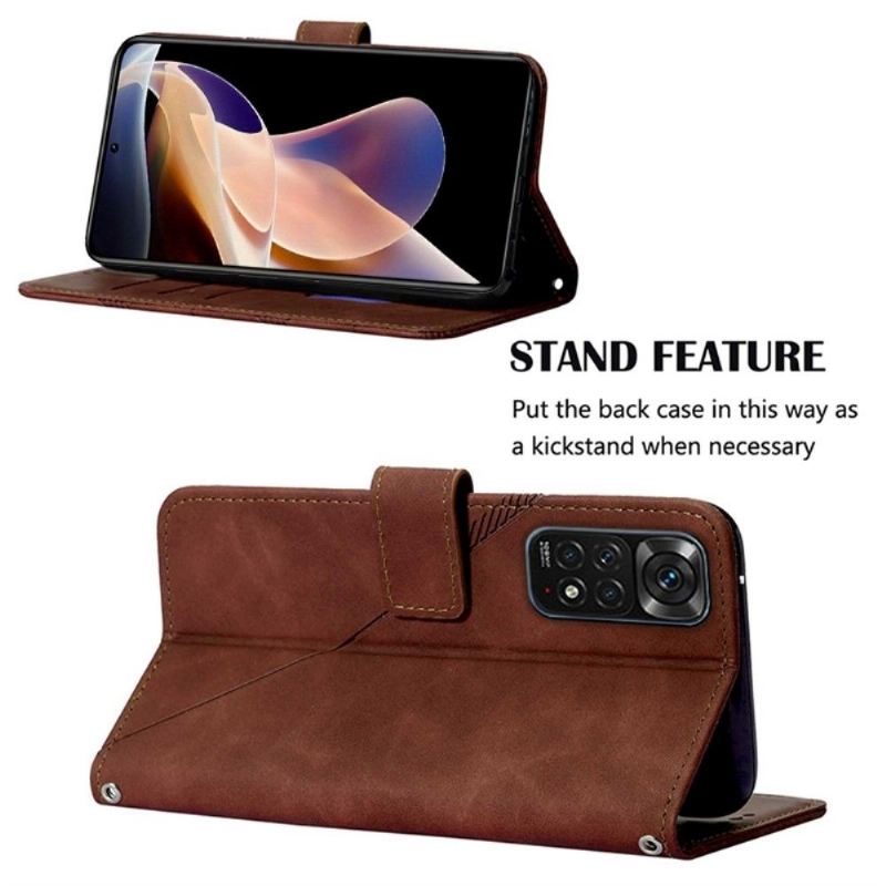 Flip Case Für Xiaomi Redmi Note 11 / Note 11S Geometrisches Design Mit Riemen