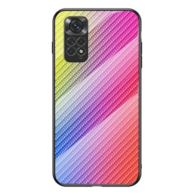 Hülle Für Xiaomi Redmi Note 11 / Note 11S Gehärtetes Glas Im Kohlefaser-stil