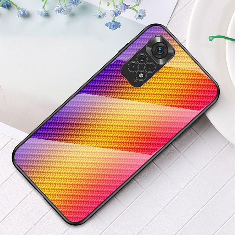 Hülle Für Xiaomi Redmi Note 11 / Note 11S Gehärtetes Glas Im Kohlefaser-stil