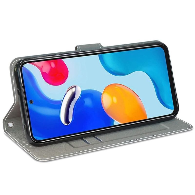 Lederhüllen Für Xiaomi Redmi Note 11 / Note 11S Violette Blumenillustration