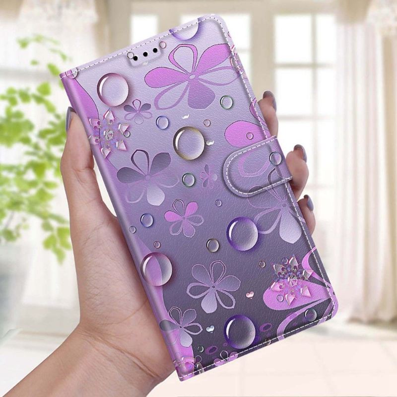 Lederhüllen Für Xiaomi Redmi Note 11 / Note 11S Violette Blumenillustration