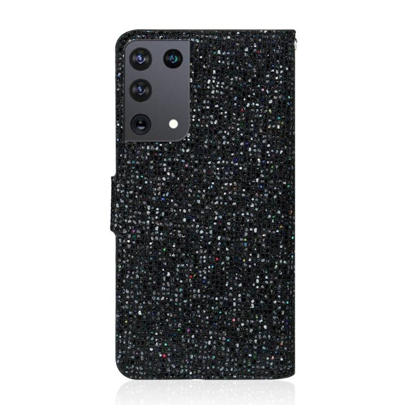 Lederhüllen Für Samsung Galaxy S21 Ultra 5G Schutzhülle Glitter-kartenhalter