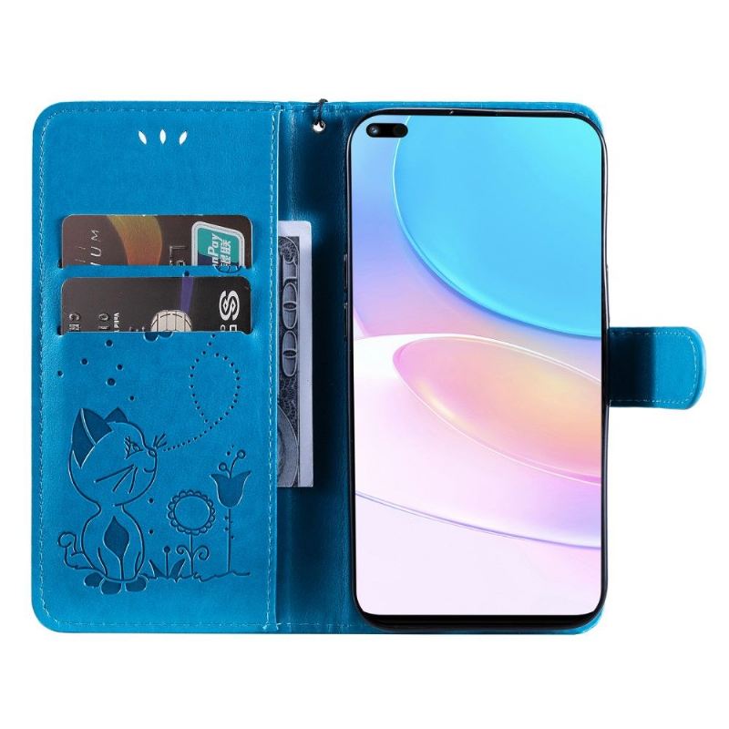 Flip Case Für Honor 50 Lite / Huawei Nova 8i Katzenabbildung