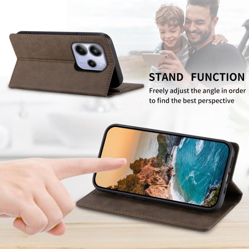 Flip Case Für Xiaomi Redmi Note 14 4g Vintage Rfid-schutz