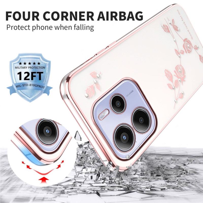 Hülle Für Xiaomi Redmi Note 14 4g Strasssteine Und Blumen