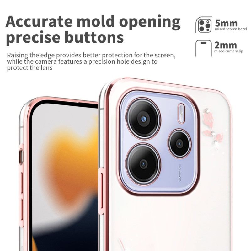 Hülle Für Xiaomi Redmi Note 14 4g Strasssteine Und Blumen