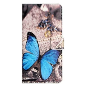 Lederhüllen Für Xiaomi Redmi Note 14 4g Blauer Schmetterling