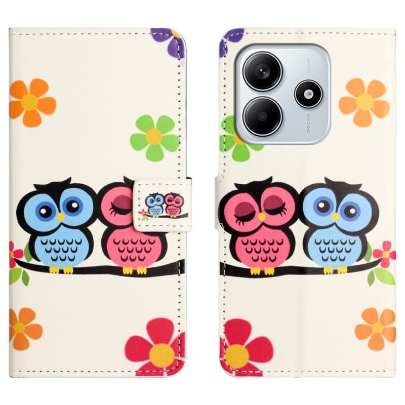 Lederhüllen Für Xiaomi Redmi Note 14 4g Eulenpaar