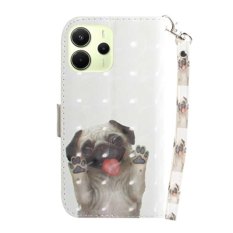 Lederhüllen Für Xiaomi Redmi Note 14 4g Mops Mit Riemen