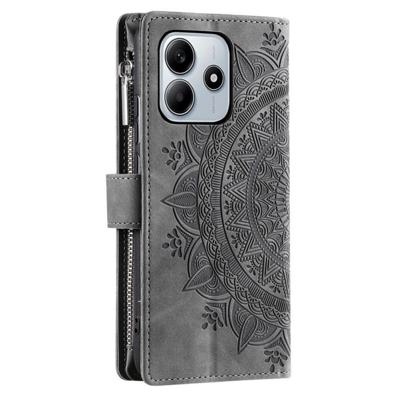 Lederhüllen Für Xiaomi Redmi Note 14 4g Portemonnaie Mit Mandala-wildlederoptik