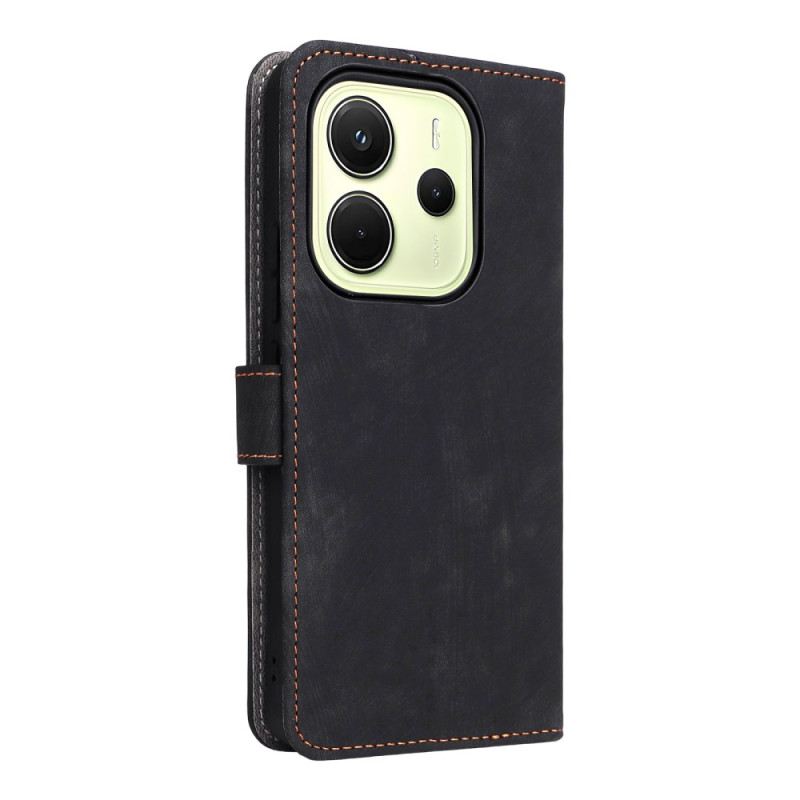 Lederhüllen Für Xiaomi Redmi Note 14 4g Rfid-schutz Wildlederoptik Mit Riemen