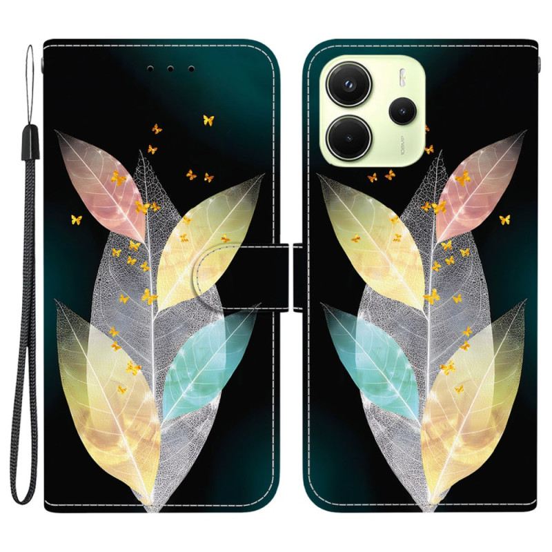 Lederhüllen Xiaomi Redmi Note 14 4g Bunte Federn