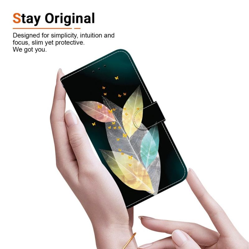 Lederhüllen Xiaomi Redmi Note 14 4g Bunte Federn