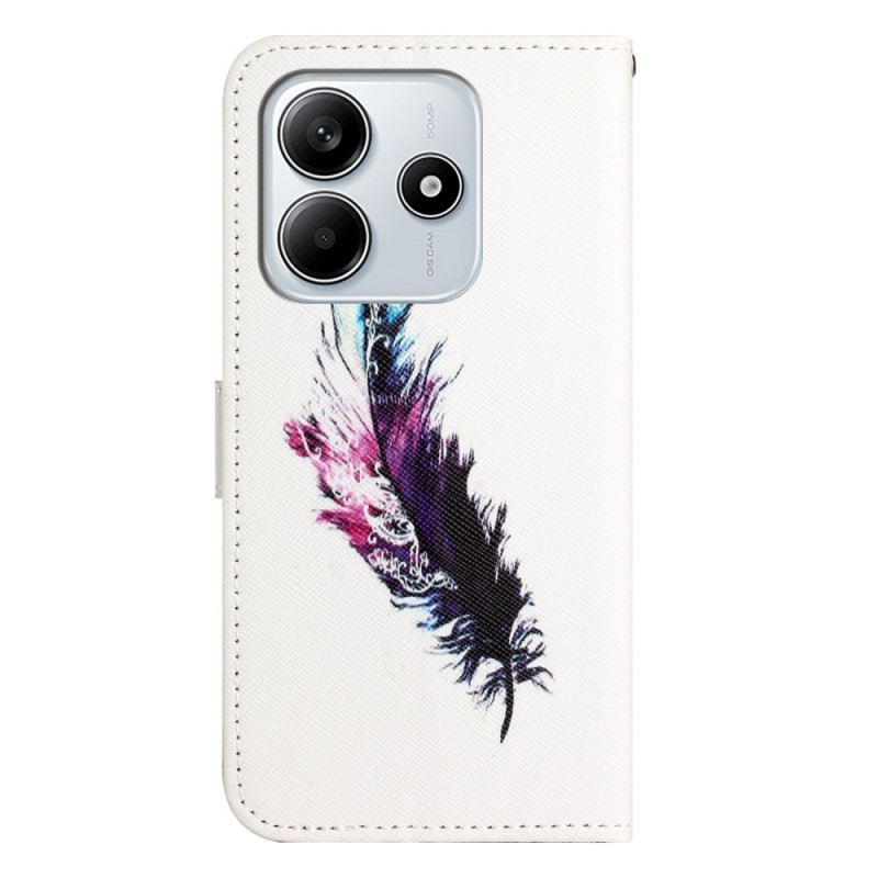 Lederhüllen Xiaomi Redmi Note 14 4g Handyhülle Feder