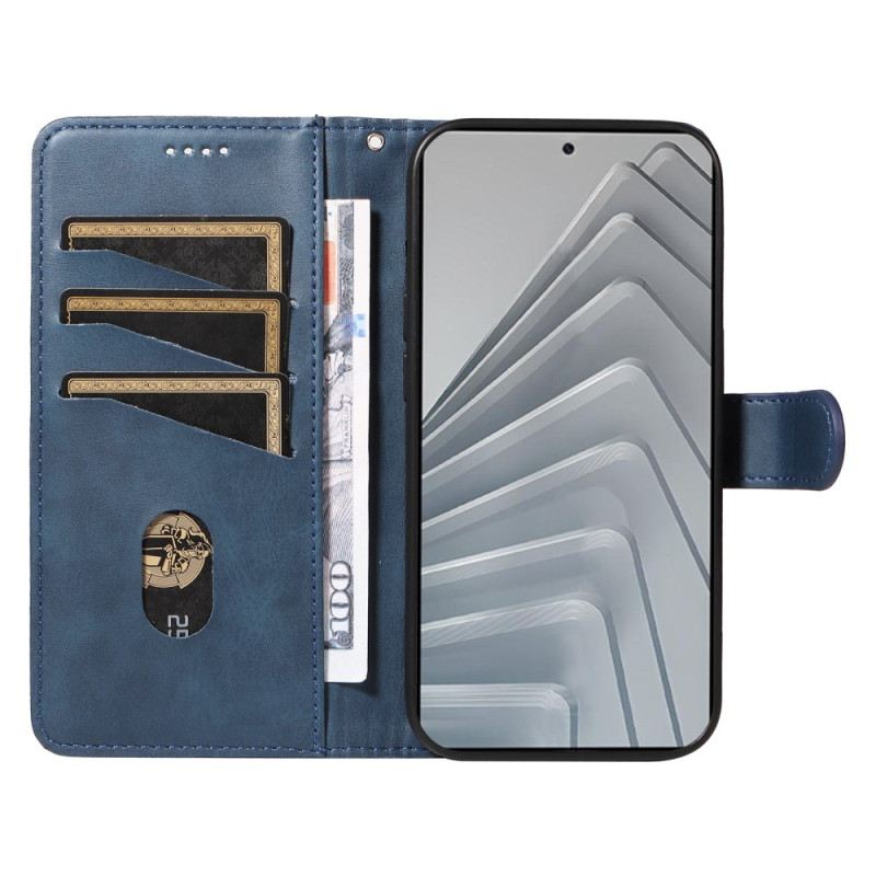 Lederhüllen Xiaomi Redmi Note 14 4g Handyhülle Geometrische Linien