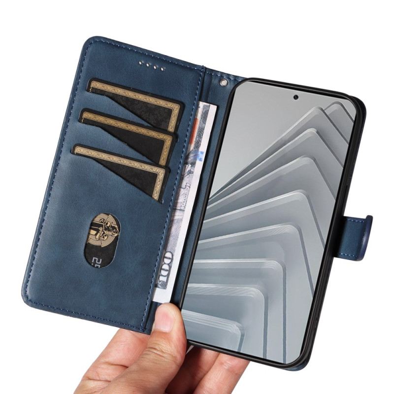 Lederhüllen Xiaomi Redmi Note 14 4g Handyhülle Geometrische Linien