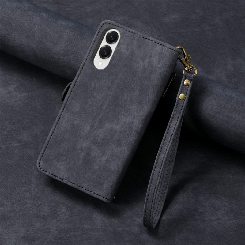 Lederhüllen Xiaomi Redmi Note 14 4g Handyhülle Geometrische Linien Mit Riemen