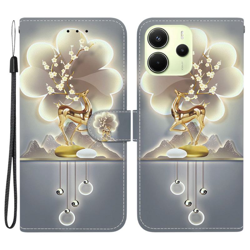 Lederhüllen Xiaomi Redmi Note 14 4g Handyhülle Hirsch