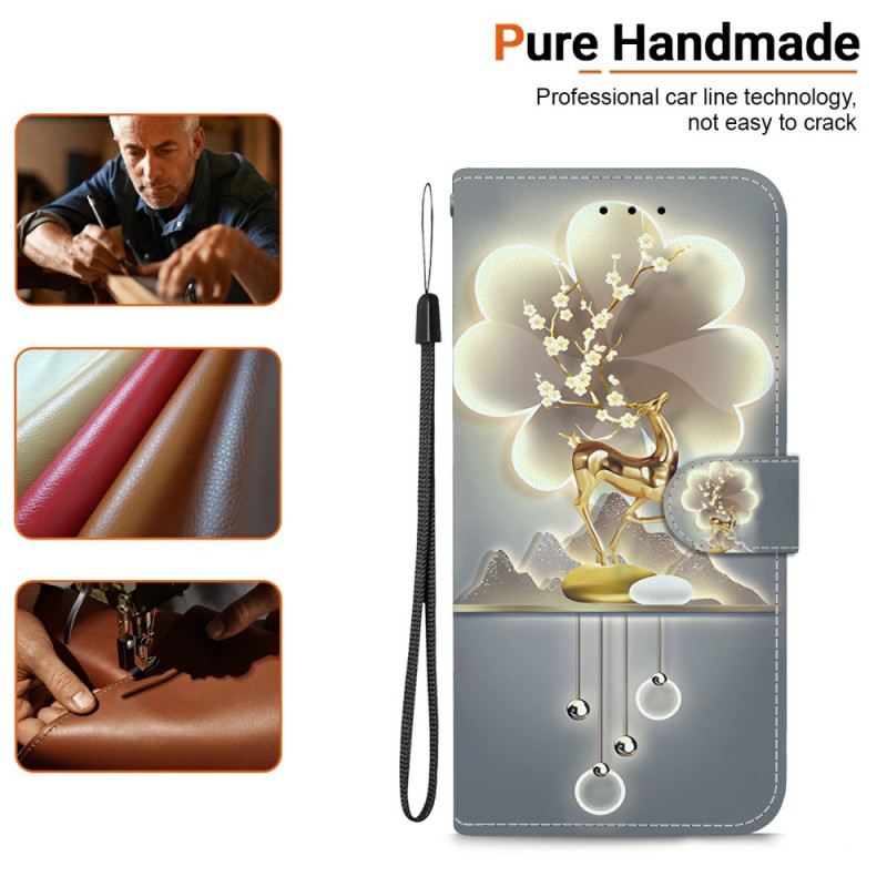 Lederhüllen Xiaomi Redmi Note 14 4g Handyhülle Hirsch