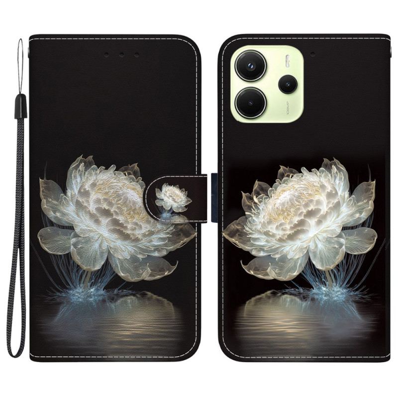 Lederhüllen Xiaomi Redmi Note 14 4g Handyhülle Kristallpfingstrose