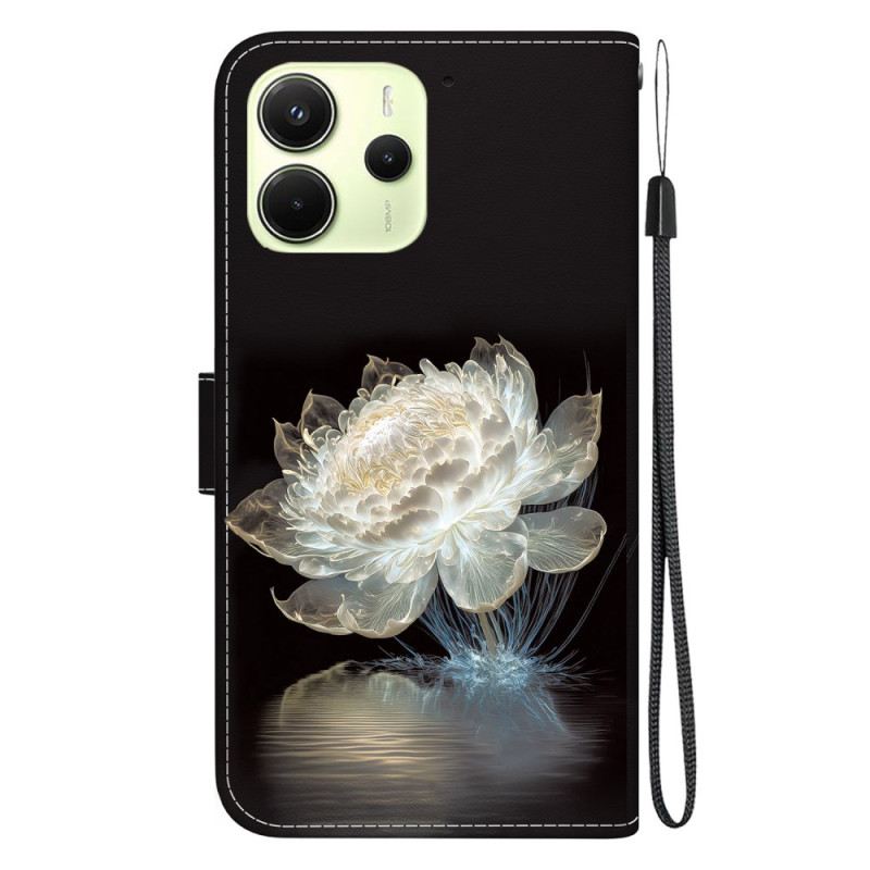 Lederhüllen Xiaomi Redmi Note 14 4g Handyhülle Kristallpfingstrose