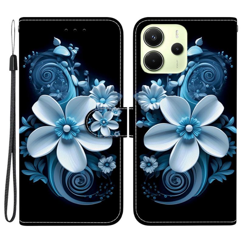 Lederhüllen Xiaomi Redmi Note 14 4g Handyhülle Orchideen