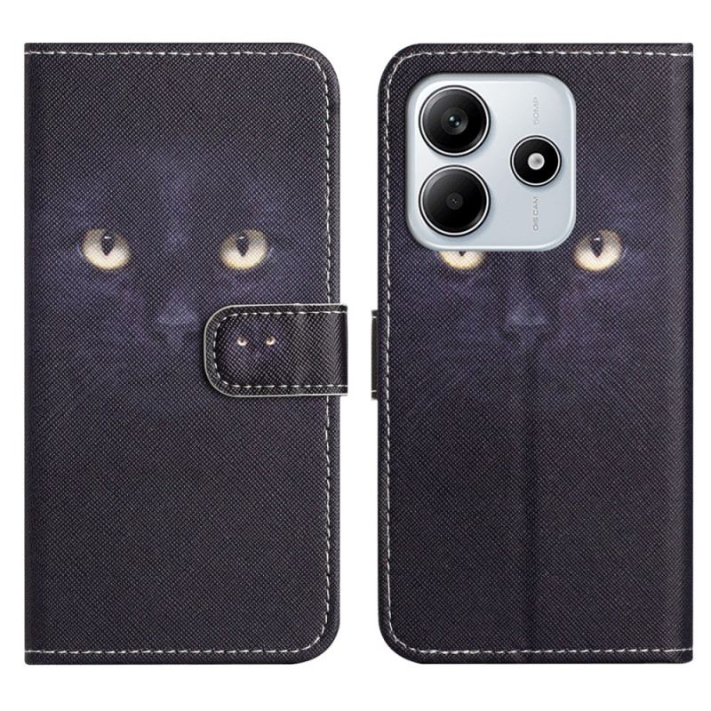 Lederhüllen Xiaomi Redmi Note 14 4g Handyhülle Schwarze Katzen