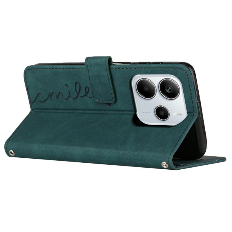 Lederhüllen Xiaomi Redmi Note 14 4g Handyhülle Smiley-design