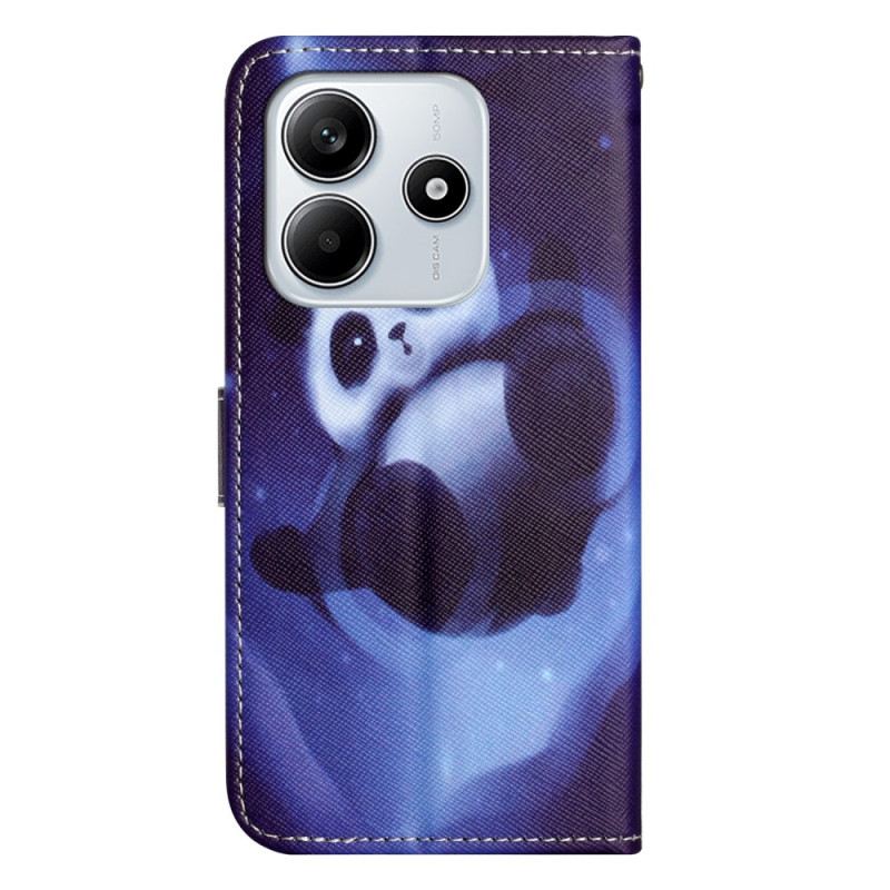 Lederhüllen Xiaomi Redmi Note 14 4g Handyhülle Weltraumpanda