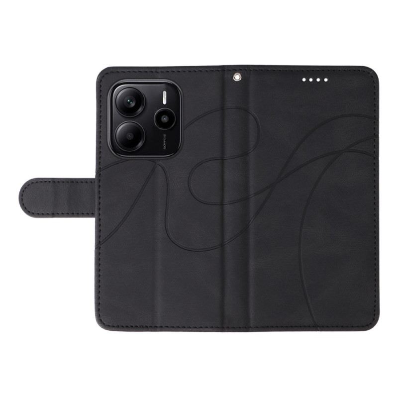 Lederhüllen Xiaomi Redmi Note 14 4g Wellenlinien