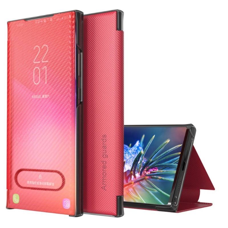 Handyhülle Für iPhone 12 Mini Flip Case Kohlefaser