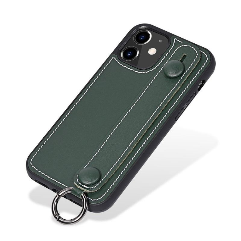 Handyhülle Für iPhone 12 Mini Nahtriemen Aus Kunstleder