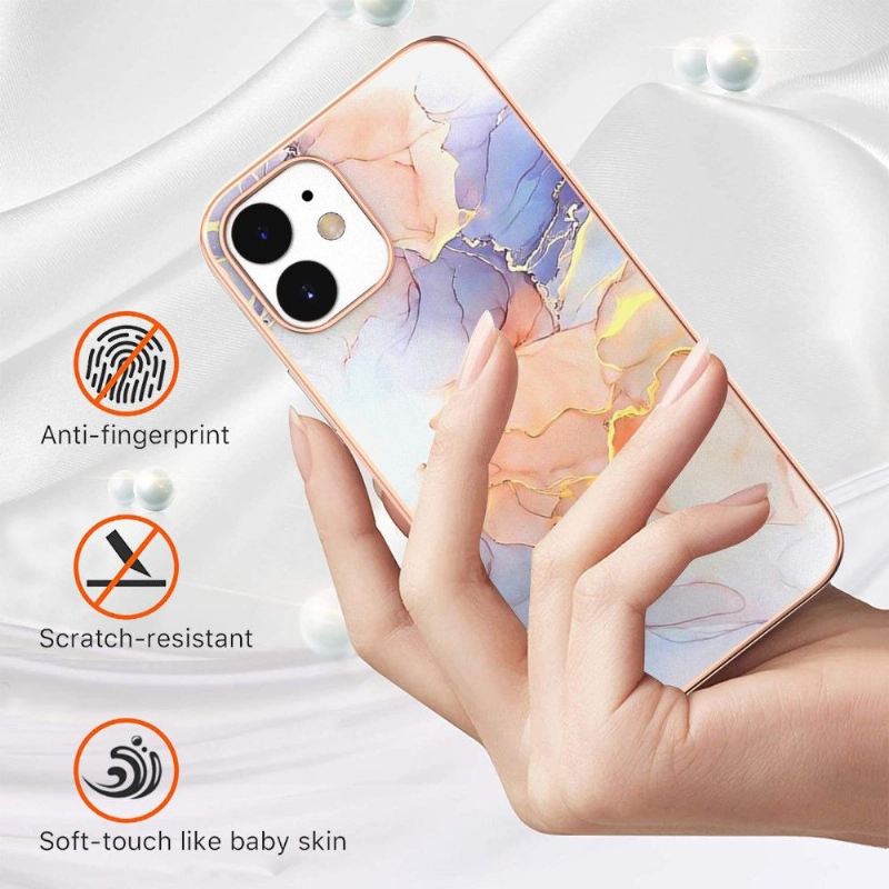 Hülle Für iPhone 12 Mini Anti-Sturz Farbiger Marmor