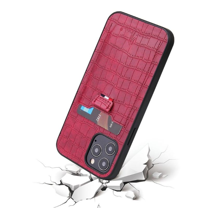 Hülle Für iPhone 12 Mini Croc Auftrittskartenhalter