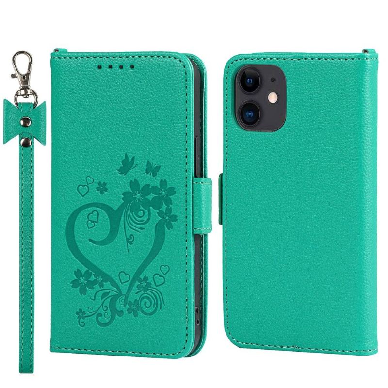 Lederhüllen Für iPhone 12 Mini Blumenherz