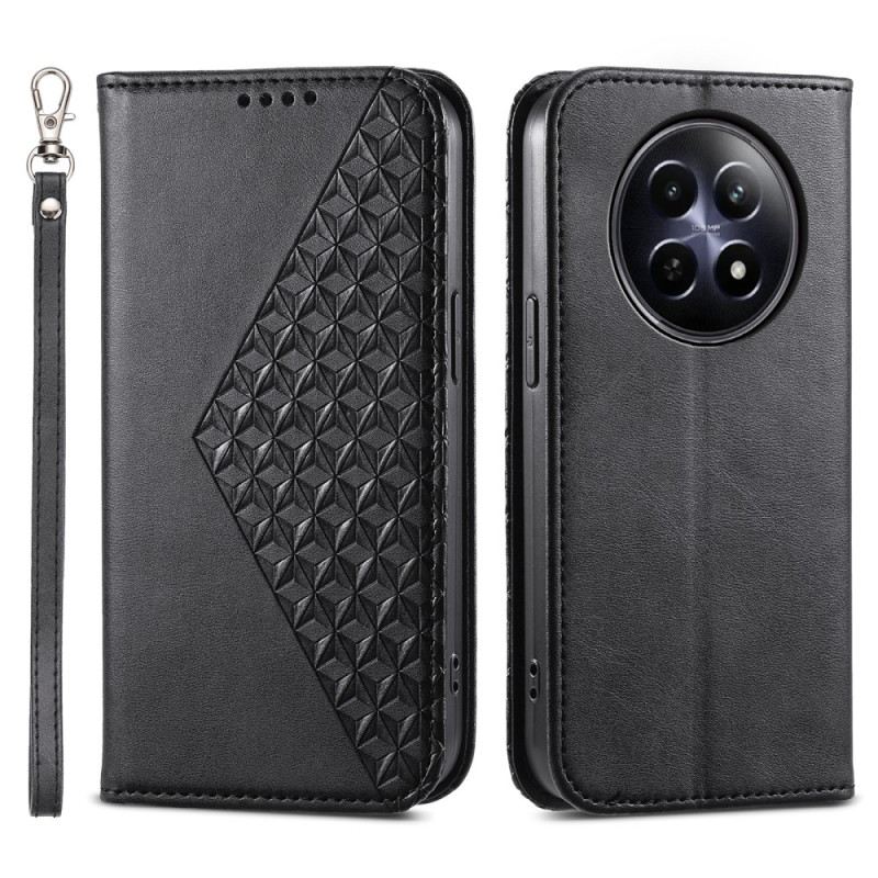 Lederhüllen Für Realme 12 / 12x 5g Riemchen-diamantdruck