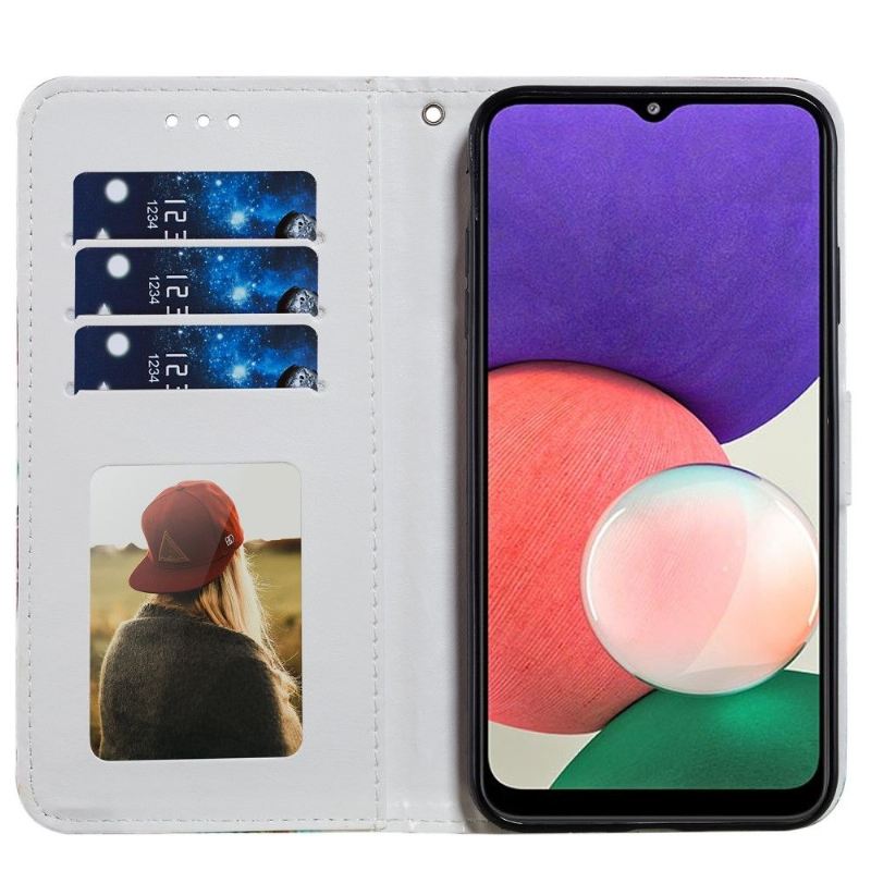 Lederhüllen Für Samsung Galaxy A22 5G Sonnenblume Blume