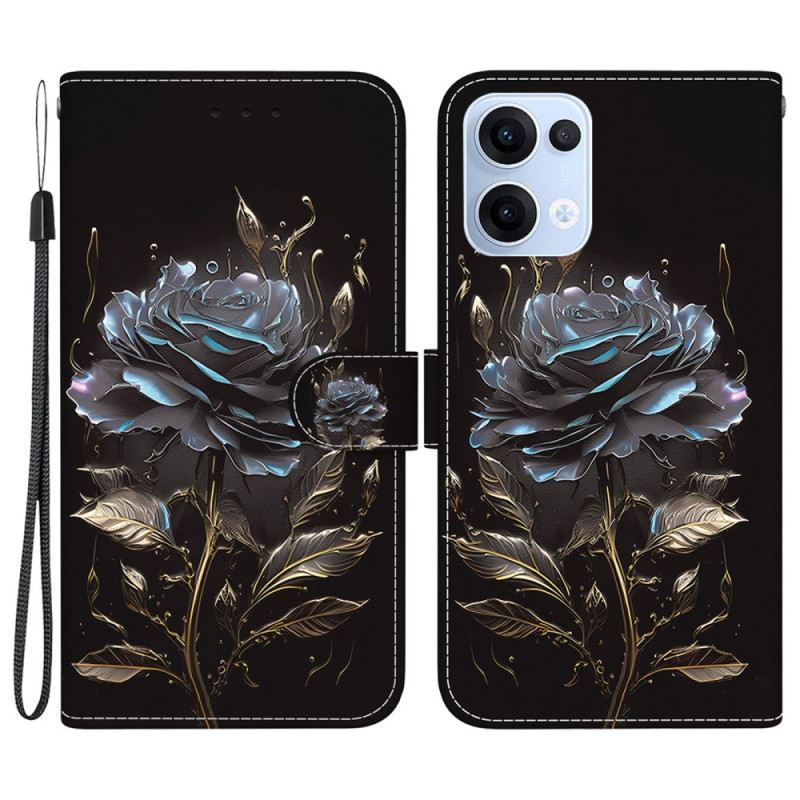 Lederhüllen Für Oppo Reno 13 5g Schwarze Rose