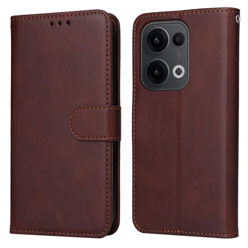 Lederhüllen Oppo Reno 13 5g Handyhülle Glattlederoptik Mit Riemen