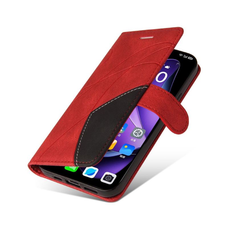 Lederhüllen Oppo Reno 13 5g Zweifarbige Wellenlinien