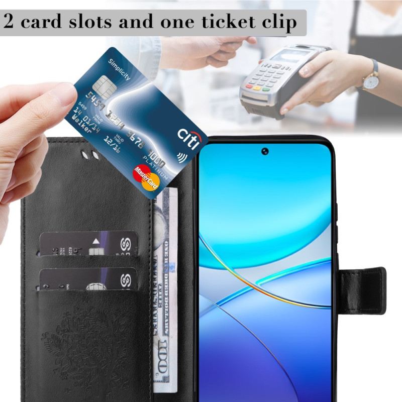 Lederhüllen Vivo V40 Se 5g Baum Und Katze