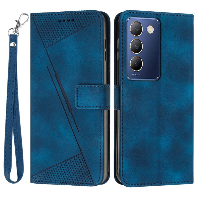 Lederhüllen Vivo V40 Se 5g Handyhülle Dreieckige Streifenmuster