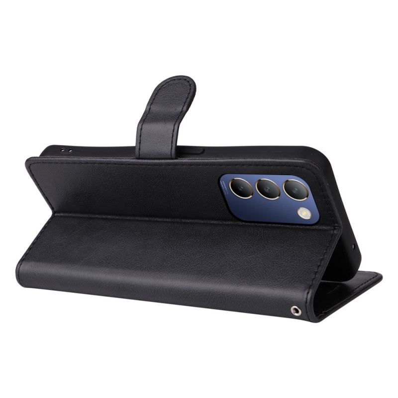 Lederhüllen Vivo V40 Se 5g Handyhülle Schlichtes Kunstleder